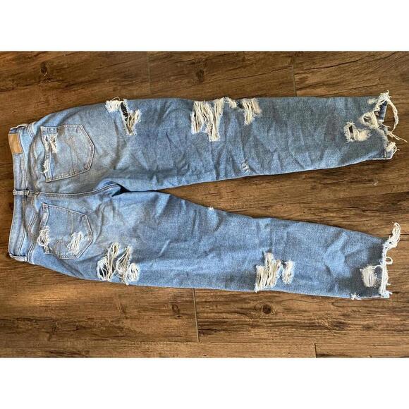 American Eagle Mom Jeans - Distressed Blue Denim 4 - Picture 3 of 7
